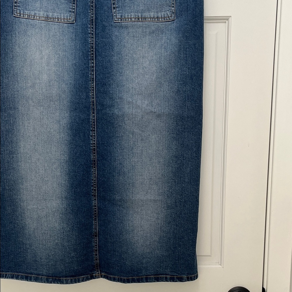 90s Y2k Retro Saint Tropez West Maxi Denim Skirt - Size 8 - Picture 14 of 16
